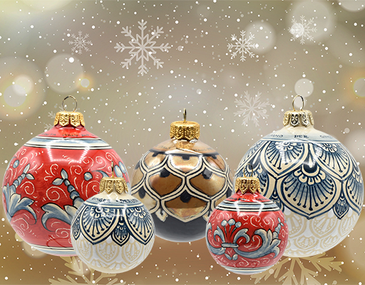 palle di Natale in porcellana